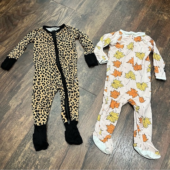 Sweet Bamboo and Little Sleepies bamboo zippy pajamas cheetah print size 3-6 m - Picture 1 of 4
